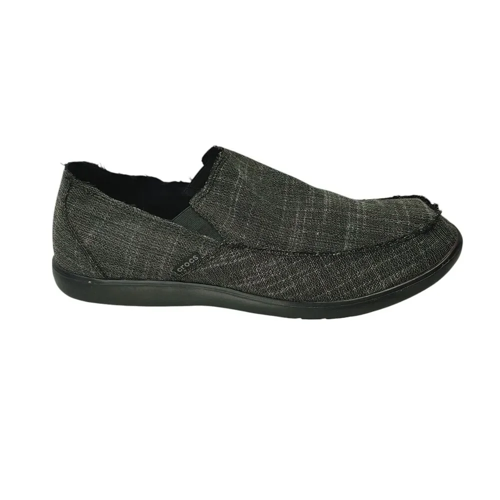 Crocs Men's Santa Cruz SL Slip-On Canvas Loafers Dark Gray Black M13 205708